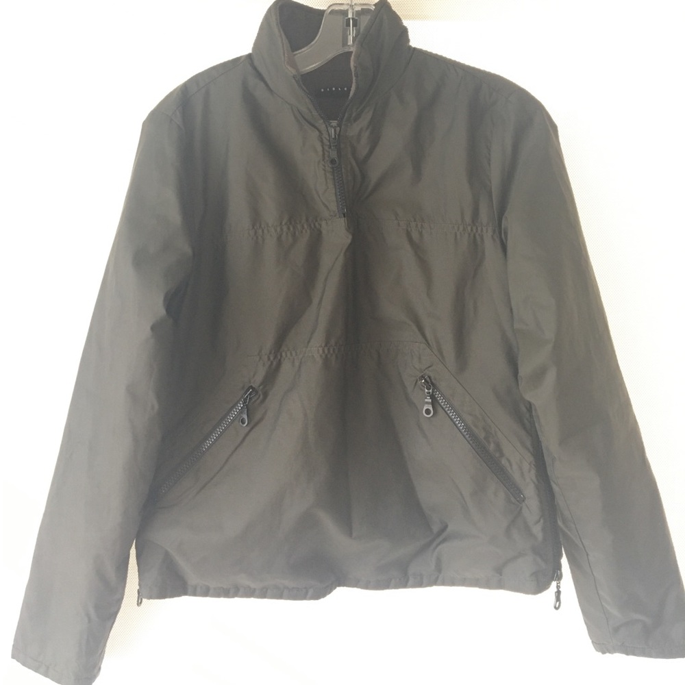Sisley army green quarter zip pullover